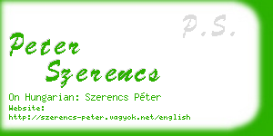 peter szerencs business card