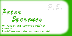 peter szerencs business card